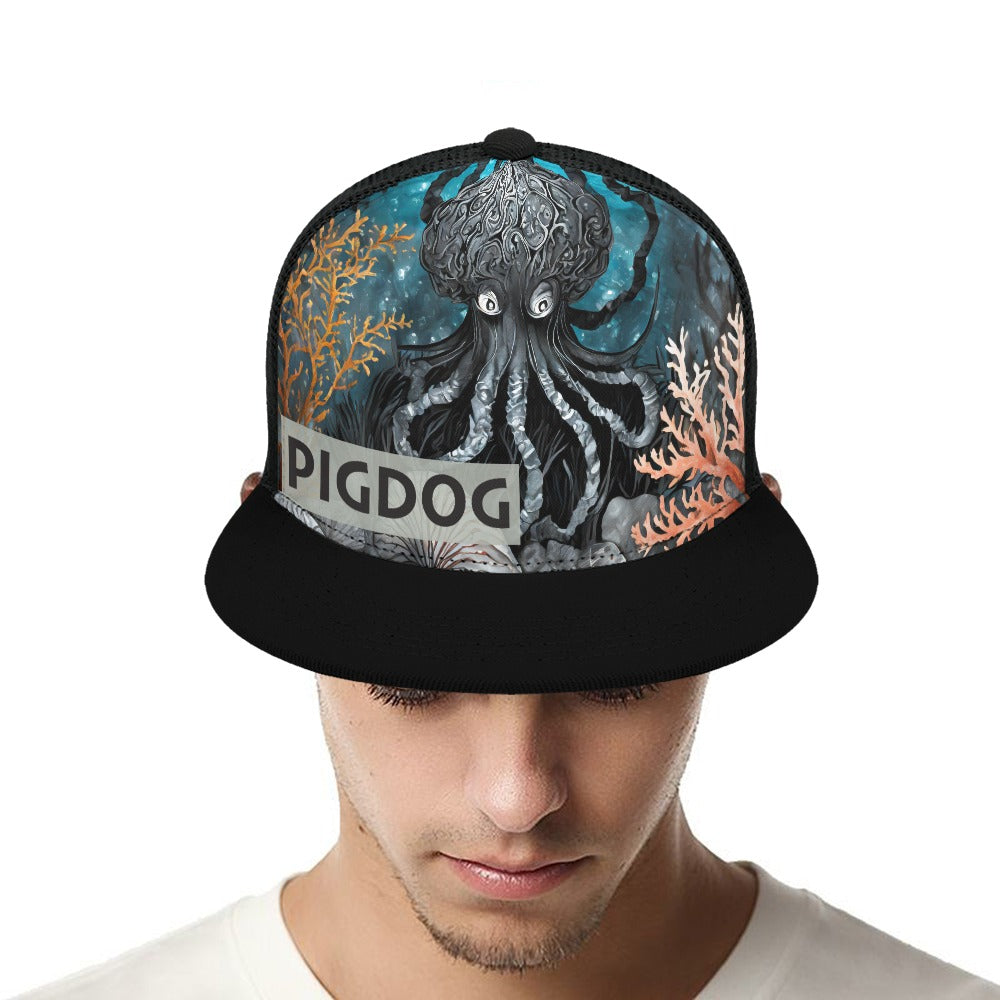 Dark Octopus Hat by PIGDOG * ball cap flat bill Trucker