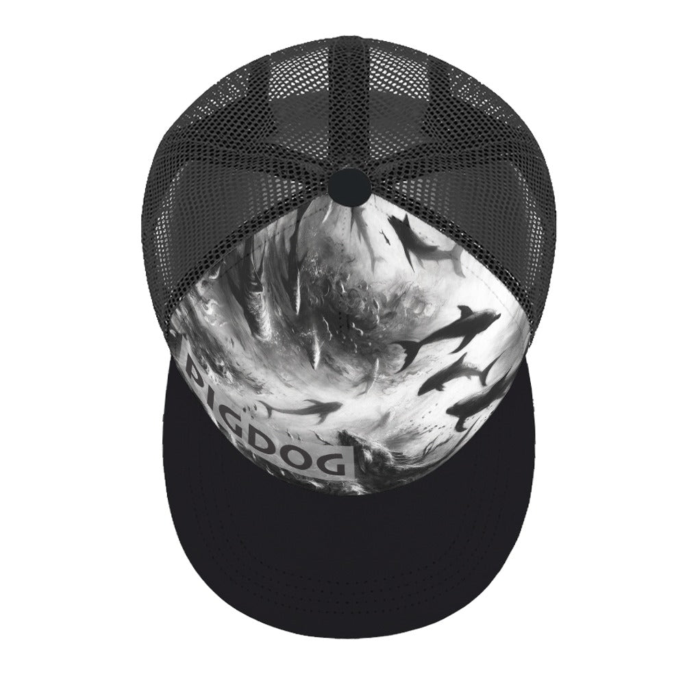 Deep Dolphin Design Hat by PIGDOG * ball Cap flat bill Trucker
