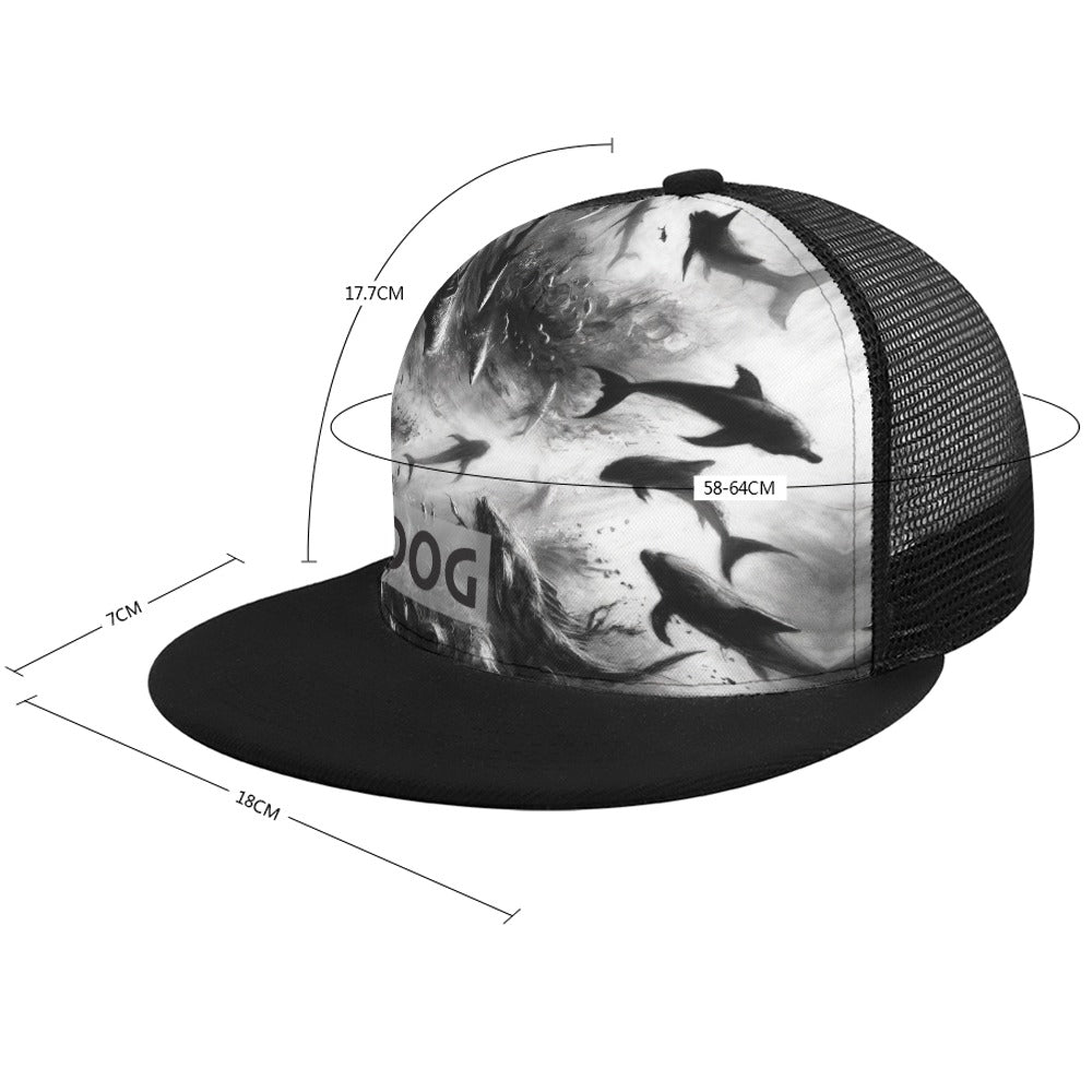 Deep Dolphin Design Hat by PIGDOG * ball Cap flat bill Trucker