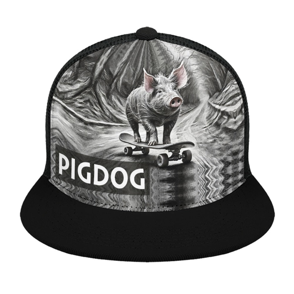 All Skate Design by PIGDOG ball Cap flat bill Trucker PIGDOG Design Hats