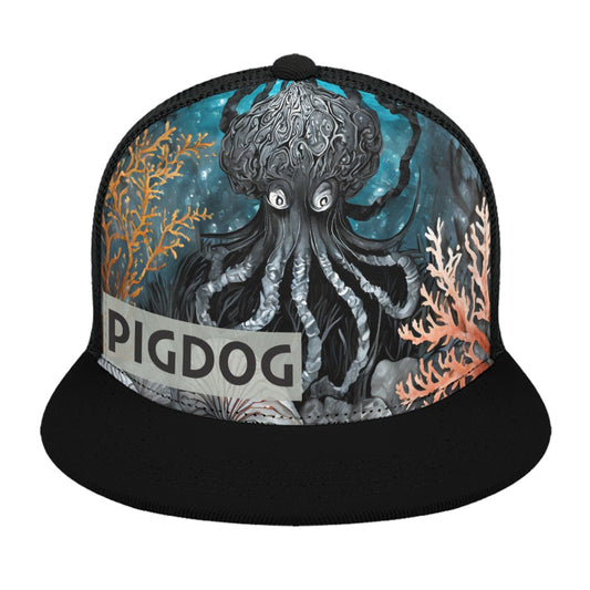 Dark Octopus Hat by PIGDOG * ball cap flat bill Trucker