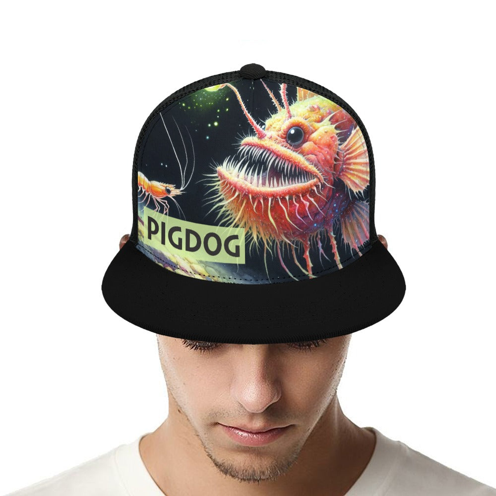 Angler Design Hat by PIGDOG * ball cap flat bill Trucker