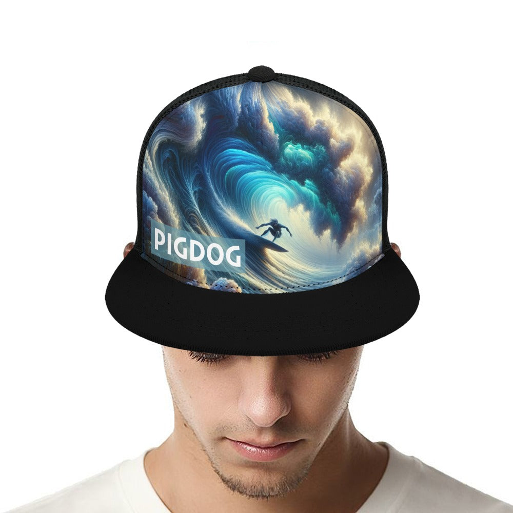 Big Wave Design Hat by PIGDOG * ball cap flat bill Trucker