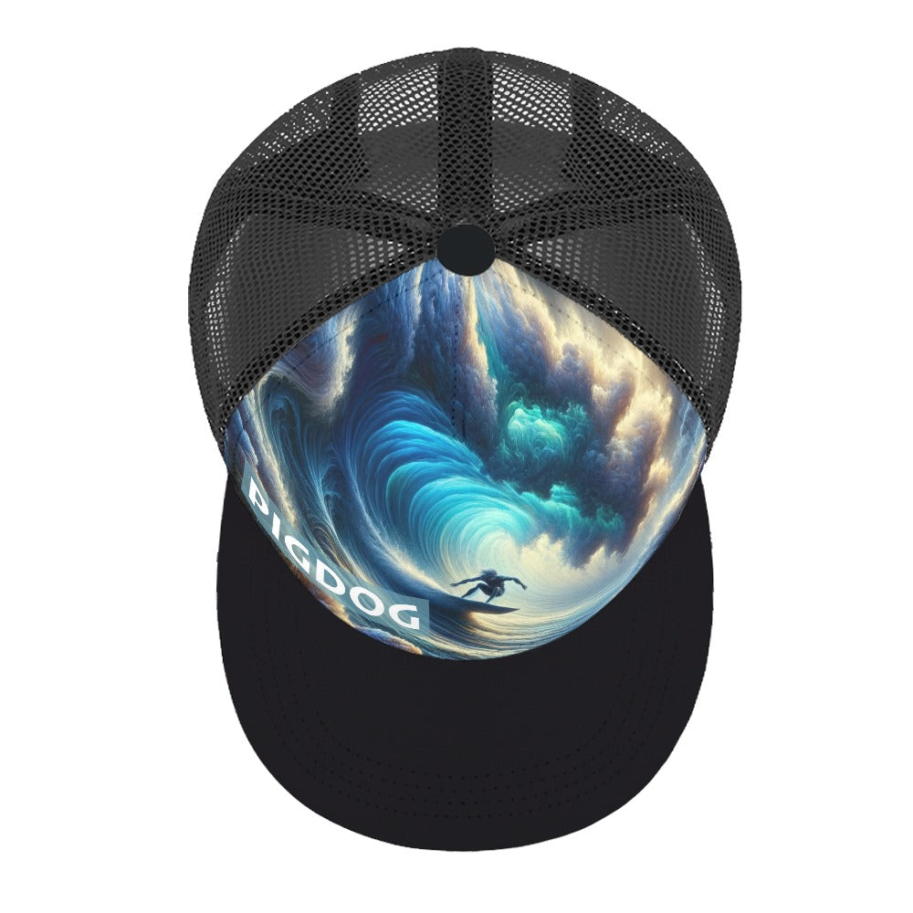 Big Wave Design Hat by PIGDOG * ball cap flat bill Trucker