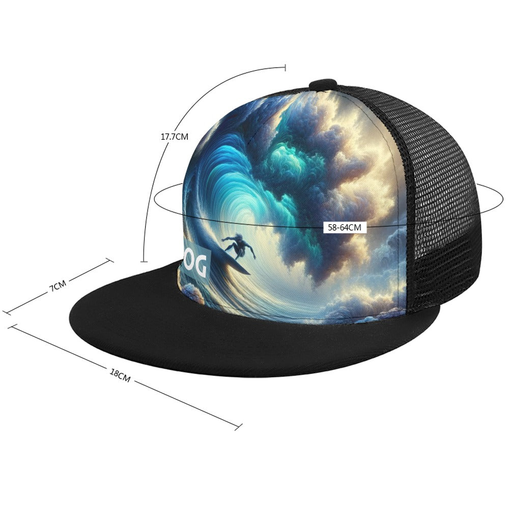 Big Wave Design Hat by PIGDOG * ball cap flat bill Trucker