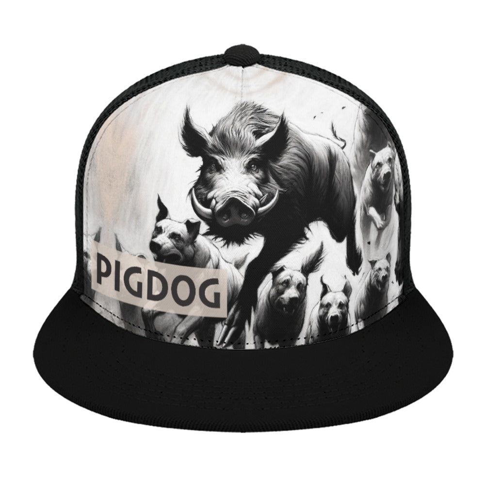 Pig Hunt Design Hat by PIGDOG * ball Cap flat brim Trucker