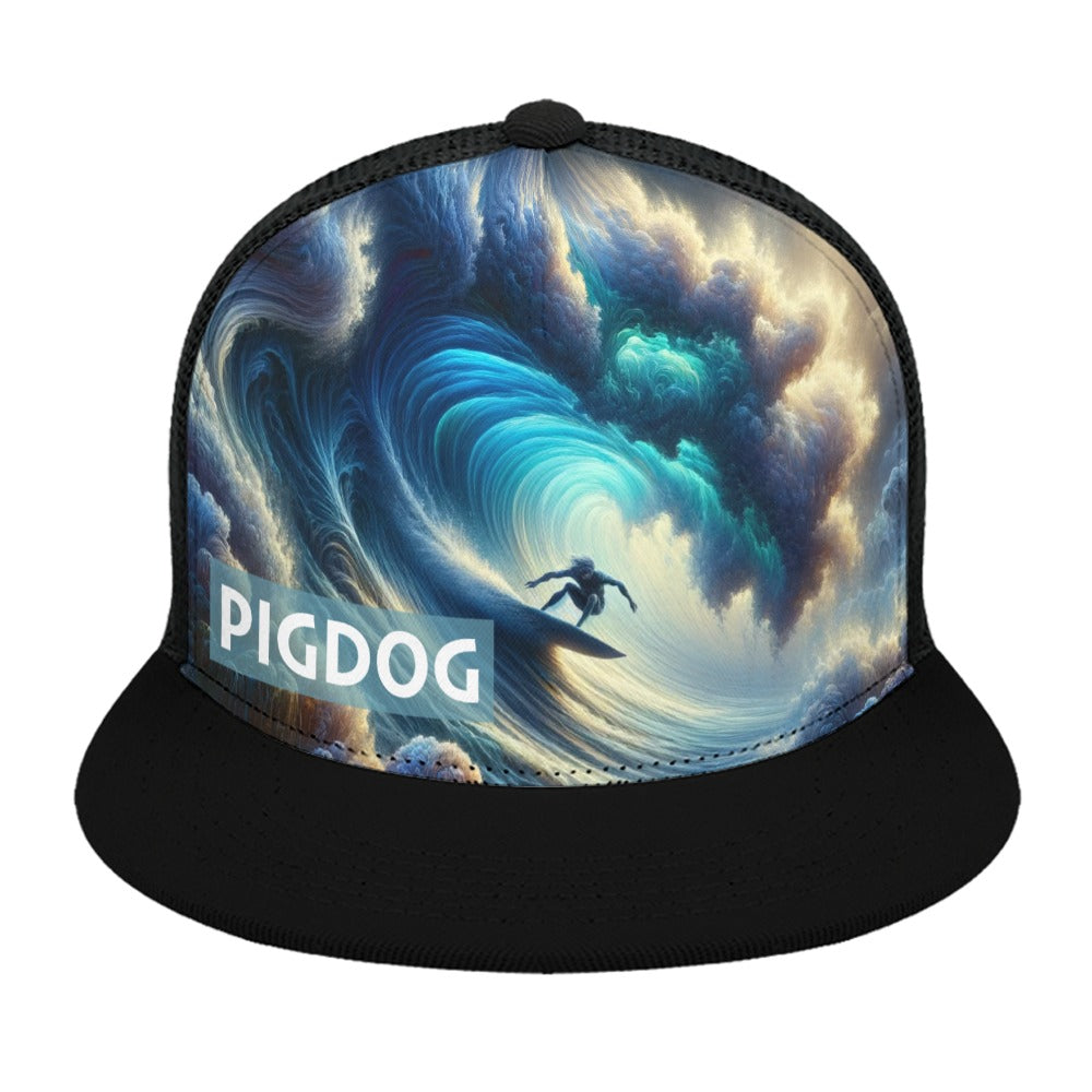 Big Wave Design Hat by PIGDOG * ball cap flat bill Trucker