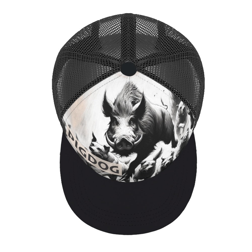 Pig Hunt Design Hat by PIGDOG * ball Cap flat brim Trucker