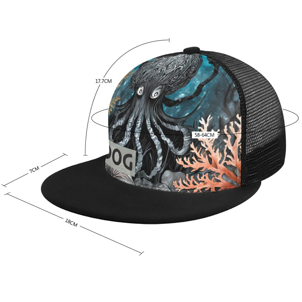 Dark Octopus Hat by PIGDOG * ball cap flat bill Trucker